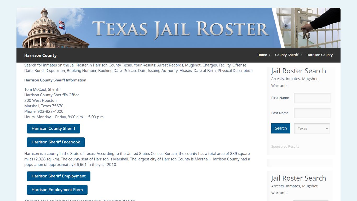 Harrison County | Jail Roster Search